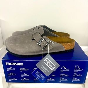 BIRKENSTOCK - Boston Soft Footbed Iron Lea (Unisex size 42 R)